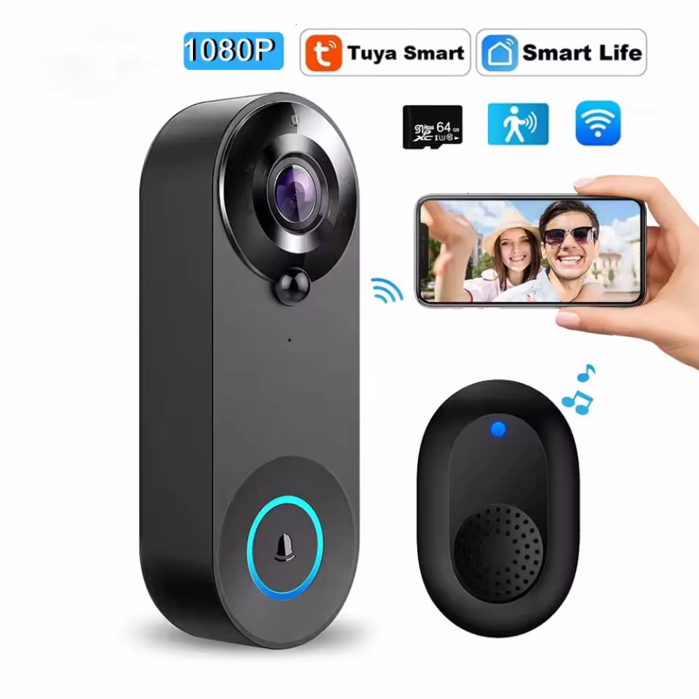 Smart Home Video Doorbell - Tuya 1080P 무선 WIFI 초인종 비디오