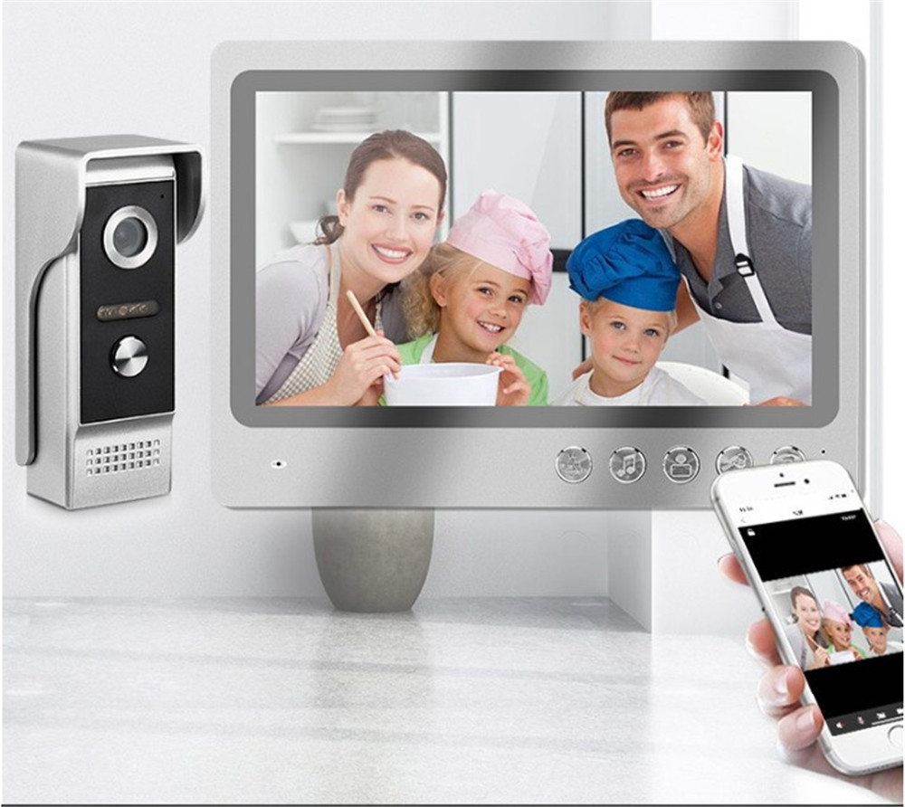 Wifi Doorbell Camera - 9인치 HD 화면 투야 앱 유선