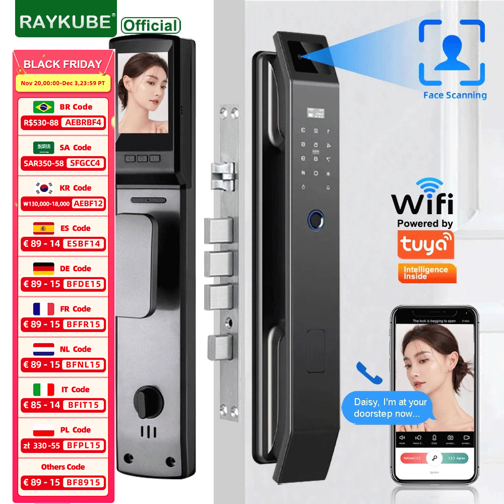 Wifi Doorbell Camera - RAYKUBE DF14 Tuya WiFi 3D 얼굴