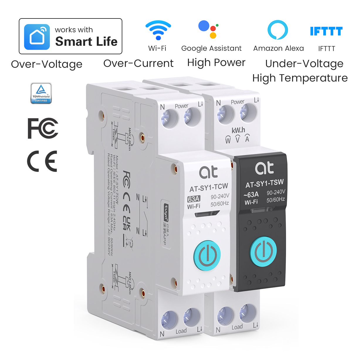 Smart Home Voice Control - 투야 와이파이 회로 차단기 스마트 1P+N