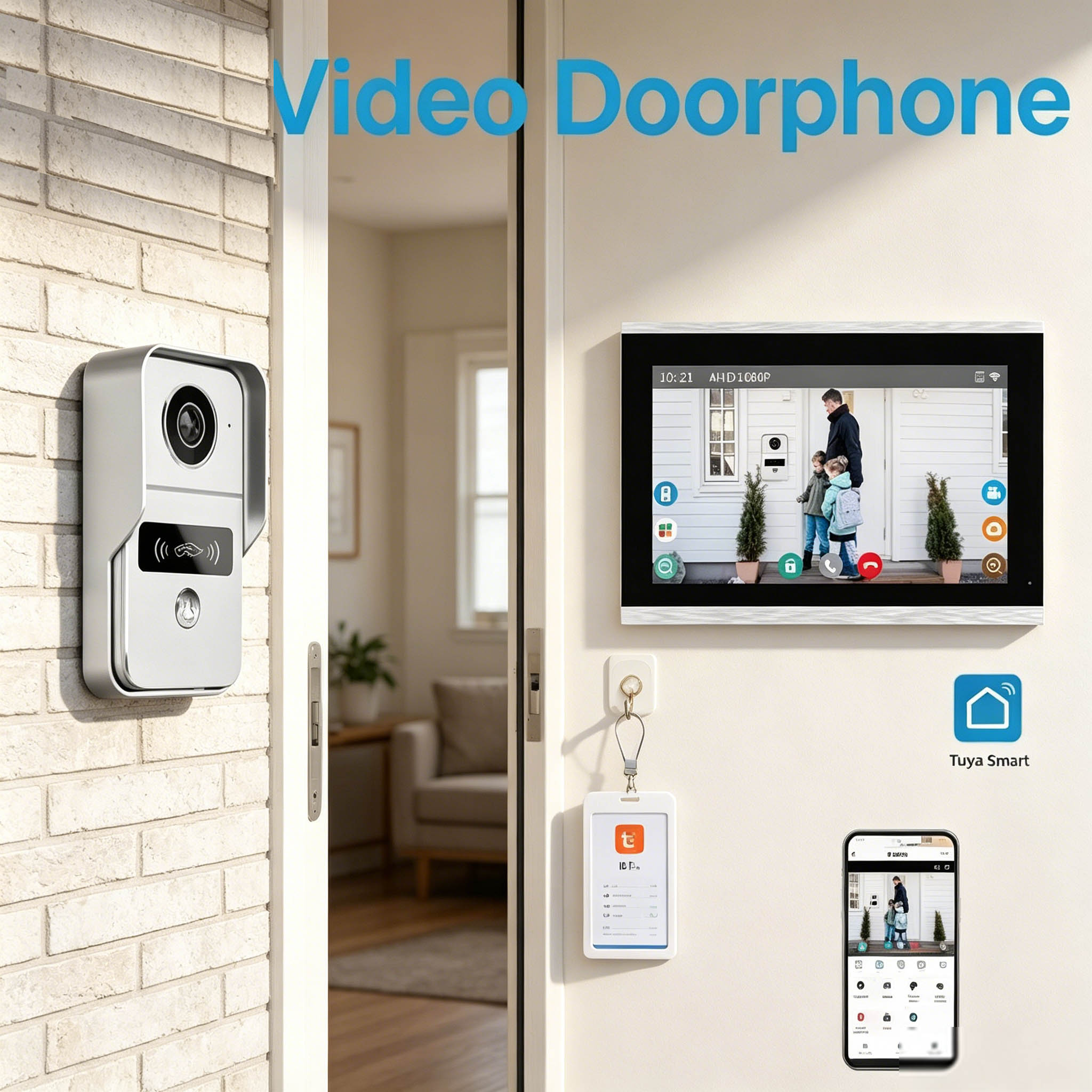 Wifi Doorbell Camera - 도어 인터콤 초인종, 10.1인치, 1080P HD