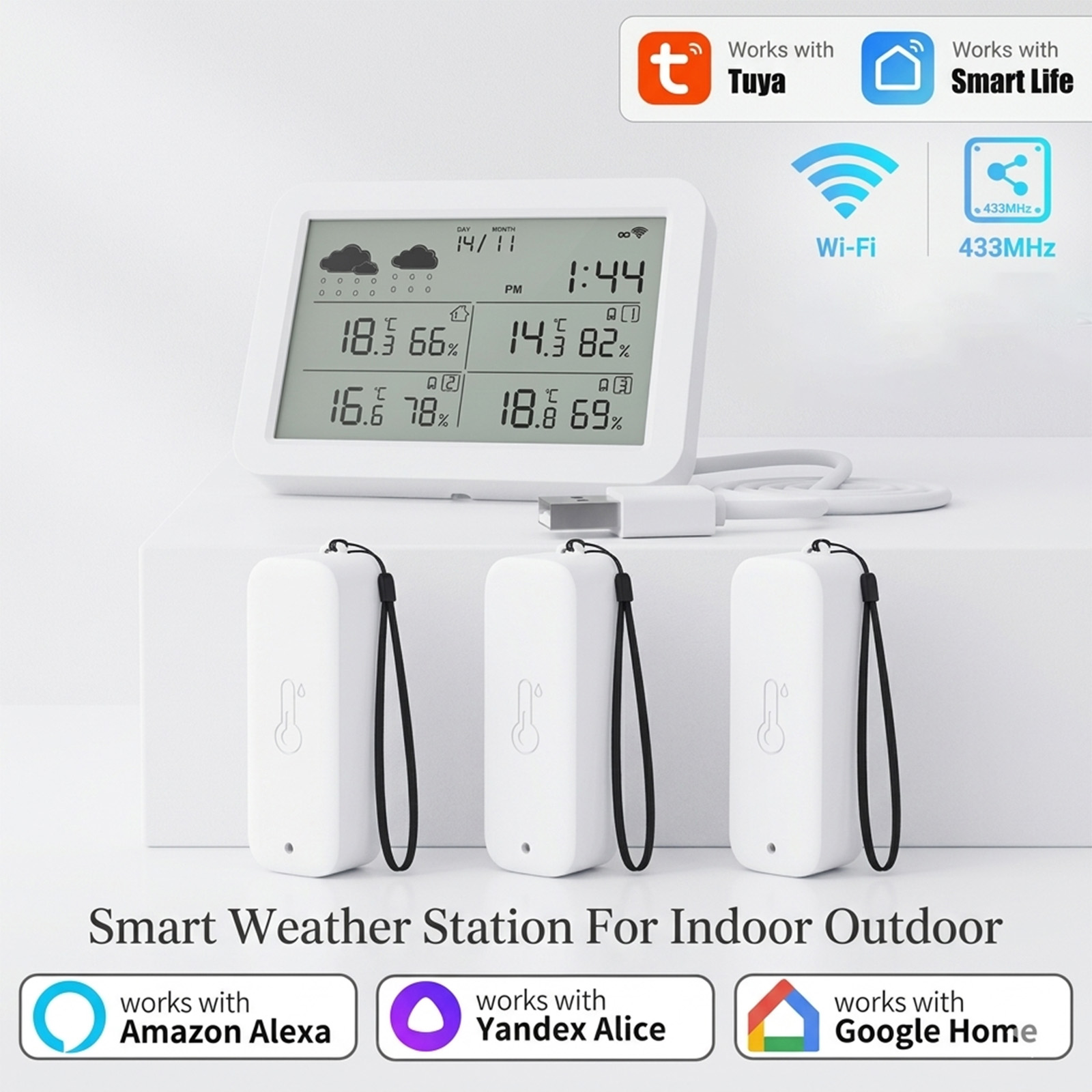 Smart Home Furniture - Tuya WiFi+RF433 기상 관측소, 스마트 홈