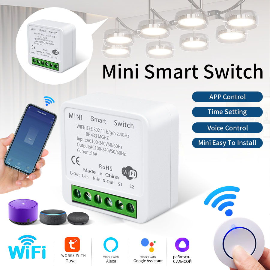 Smart Home Voice Control - RF433Mhz 16A/20A Tuya WiFi 스마트 스위치