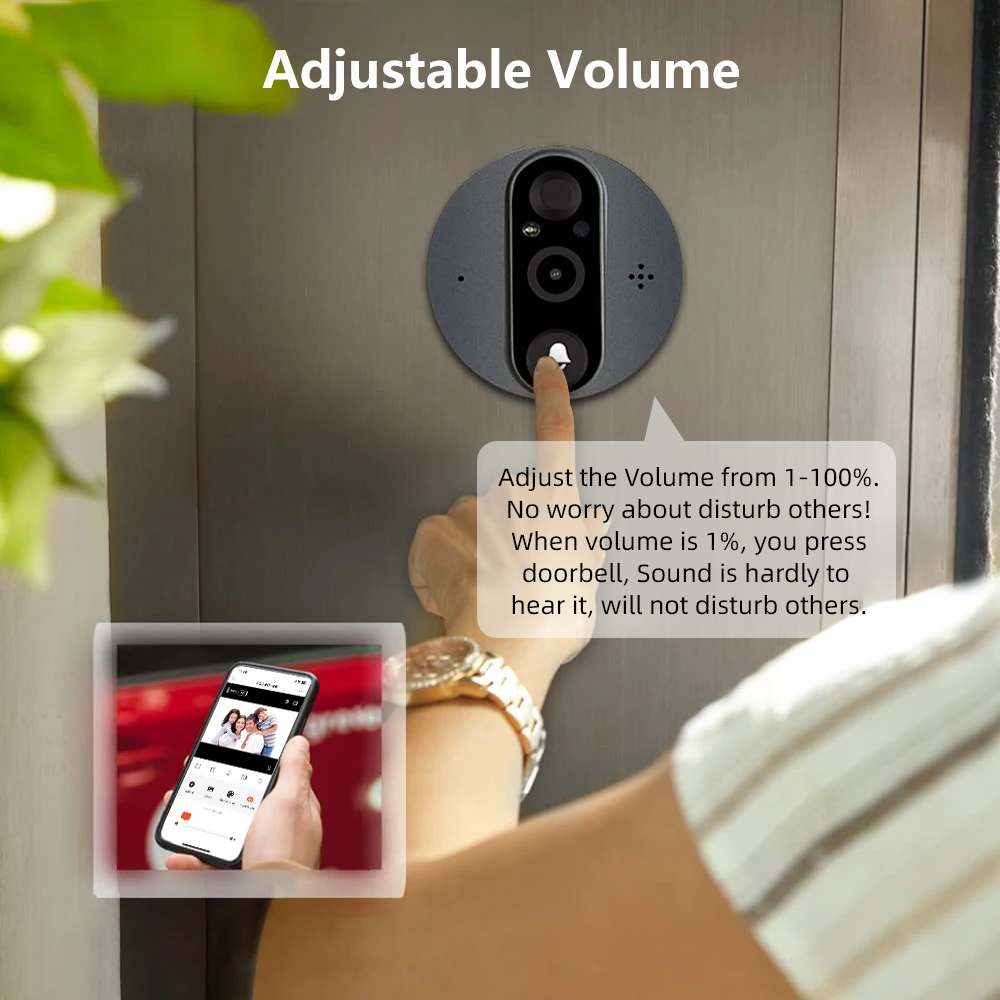 3MP 2.4G 와이파이 스마트 투야 구멍 초인종 문짝 - Smart Home Video Doorbell 리뷰 및 가격