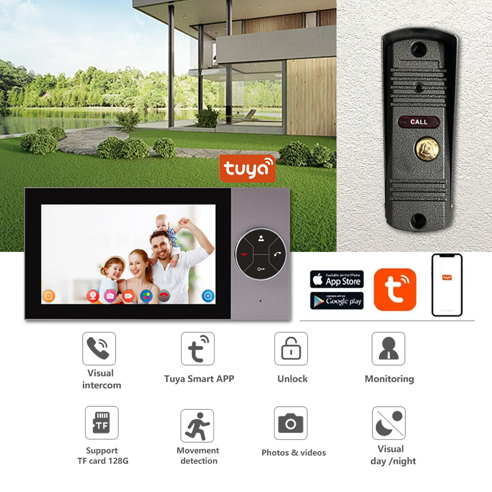 7인치 IPS 스크린 2MP 1080P 투야 앱 유선  - Wifi Doorbell Camera 리뷰 및 가격