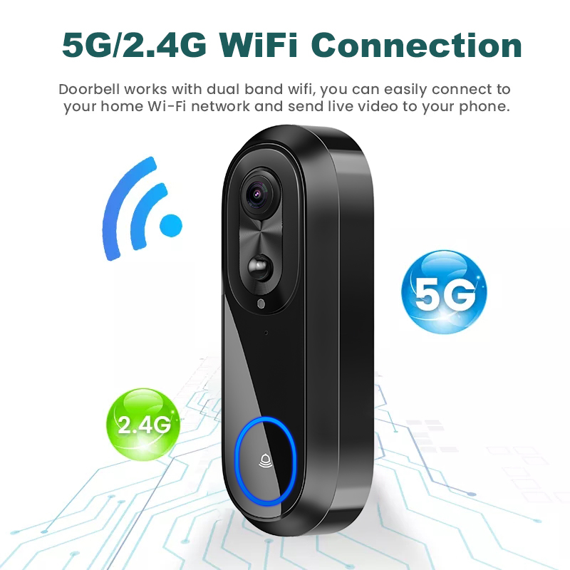 5G 2.4G WiFi 비디오 초인종 1080P 무선  - Smart Home Video Doorbell 리뷰 및 가격