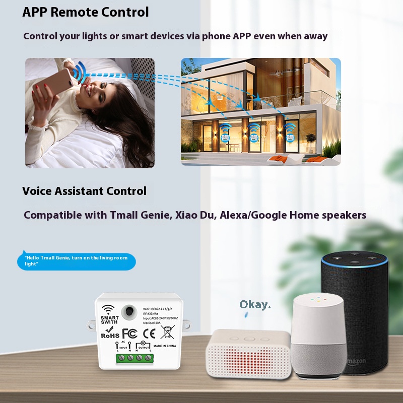 Tuya 스마트 스위치오프 장치는 무선 터치, WiFi - Smart Home Voice Control 리뷰 및 가격