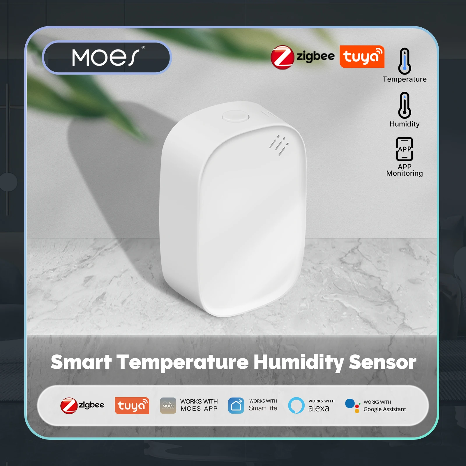 MOES Tuya Zigbee 스마트 온도 습도 센서  - Smart Home Furniture 리뷰 및 가격