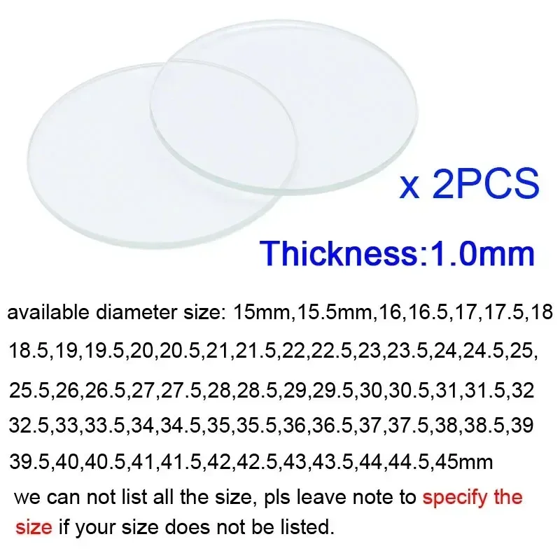 2개 15 - 45mm 플랫 라운드 시계 크리스탈 유리 - Smart Home Gadgets 리뷰 및 가격