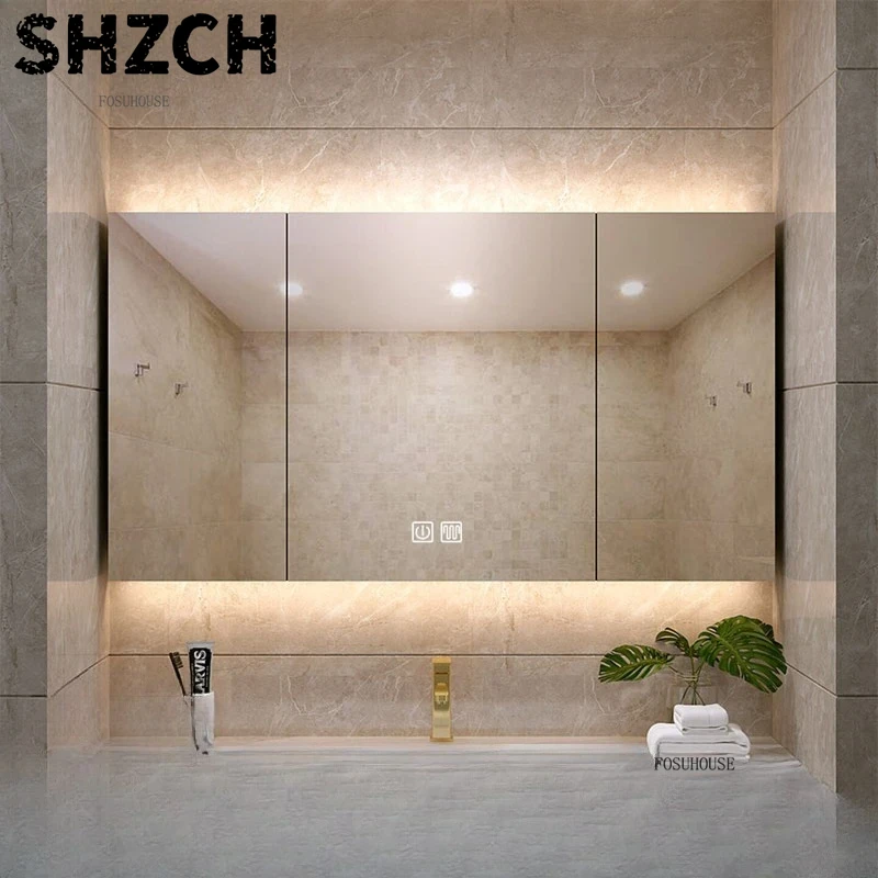 현대적인 두꺼운 욕실 거울과 통합형 스마트 수납장이 있 - Smart Home Furniture 리뷰 및 가격