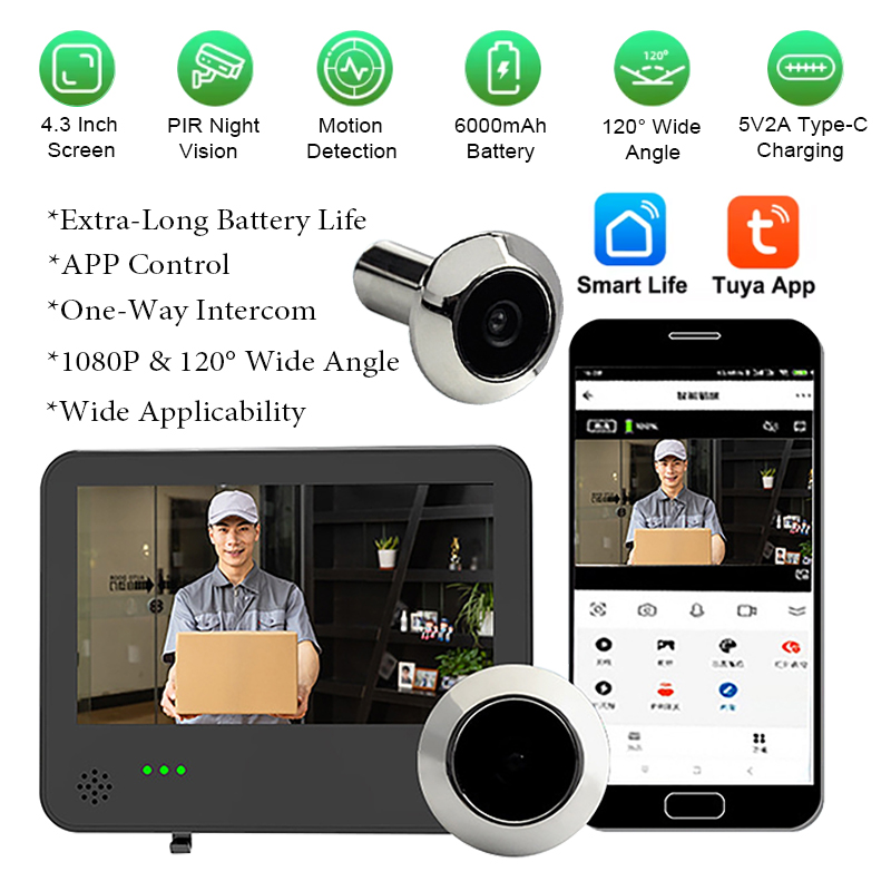 투야 스마트 와이파이 비디오 도어벨 카메라 4.3인치  - Wifi Doorbell Camera 리뷰 및 가격