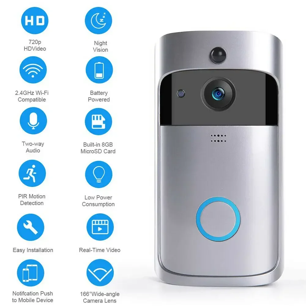 720P HD 스마트 홈 무선 WIFI 초인종 카메라  - Smart Home Video Doorbell 리뷰 및 가격