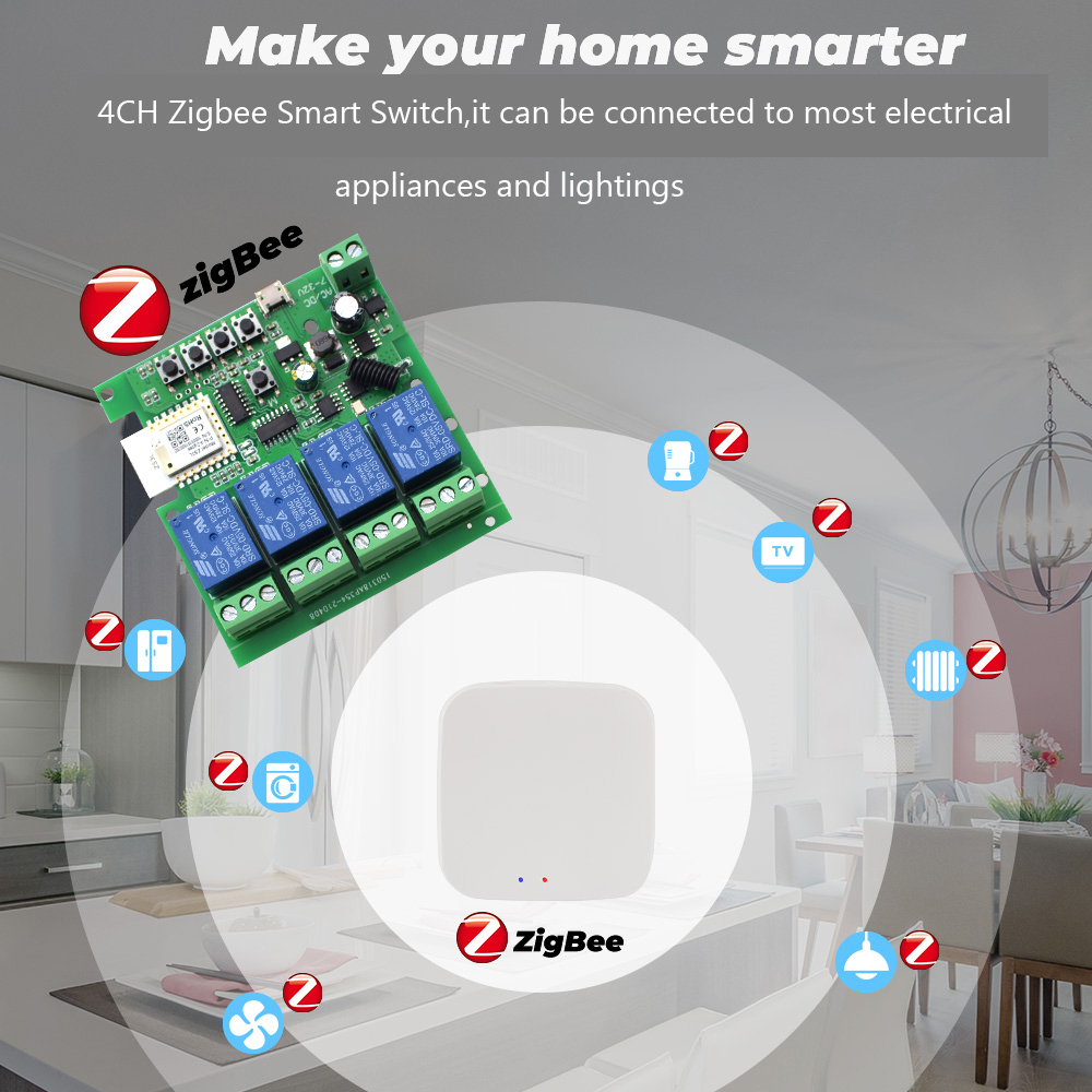 투야 4채널 지그비 스위치 릴레이 모듈 USB 5V A - Smart Home Tuya 리뷰 및 가격
