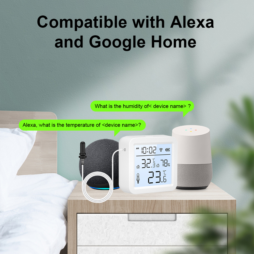 외부 프로브가 있는 WiFi 습도 온도 센서, 실내/실 - Smart Home Tuya 리뷰 및 가격