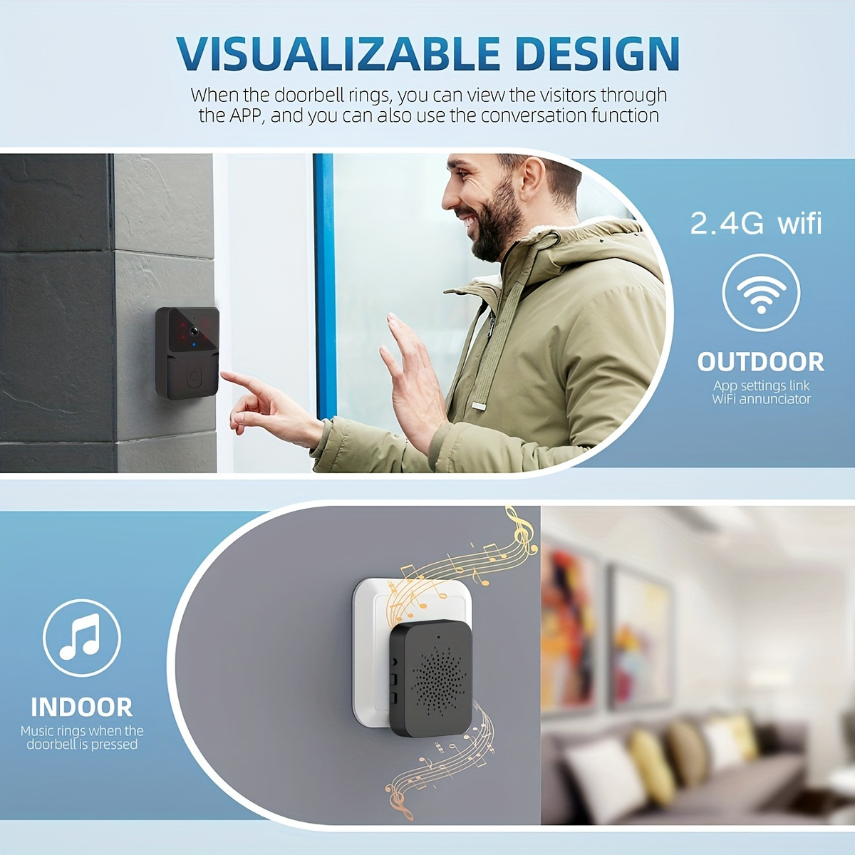 Tuya 무선 스마트 비디오 초인종, 2.4G WiFi - Smart Home Video Doorbell 리뷰 및 가격